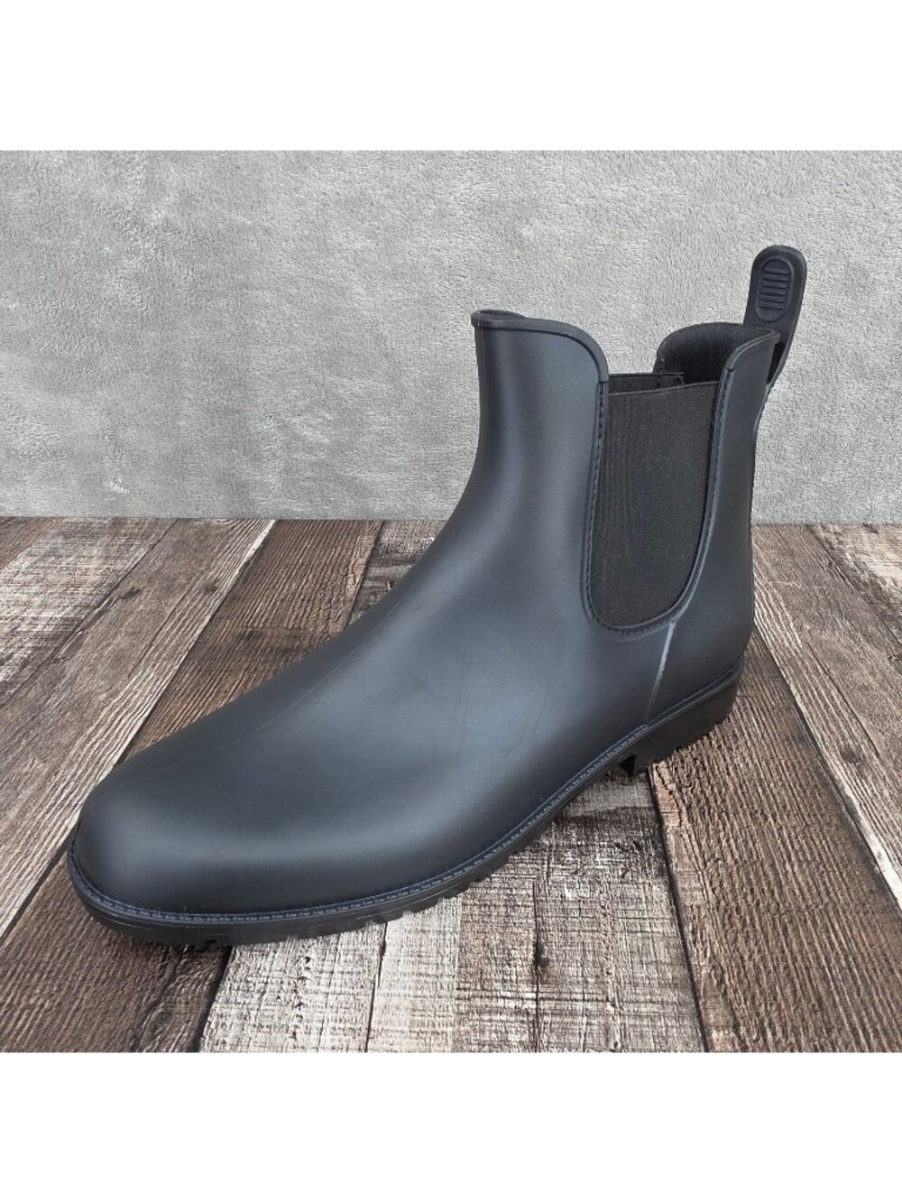 Asgard Ankle Rain Boots Waterproof Chelsea 11 Classic Black Rubber Matte Chic
